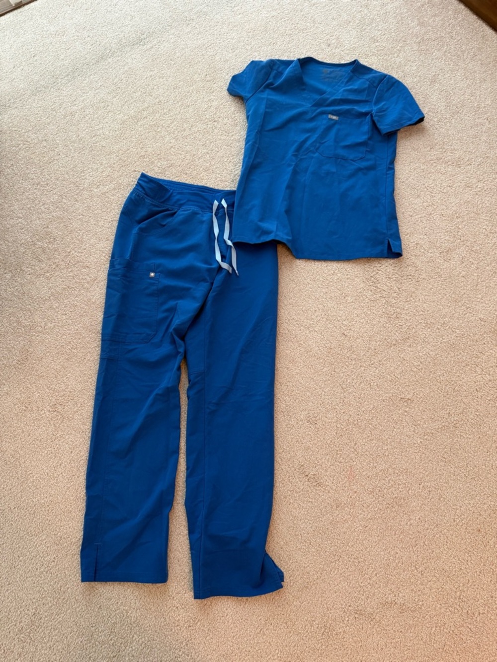 Figs Women's Scrub Pajama Set - Royal Blue Top & Pants